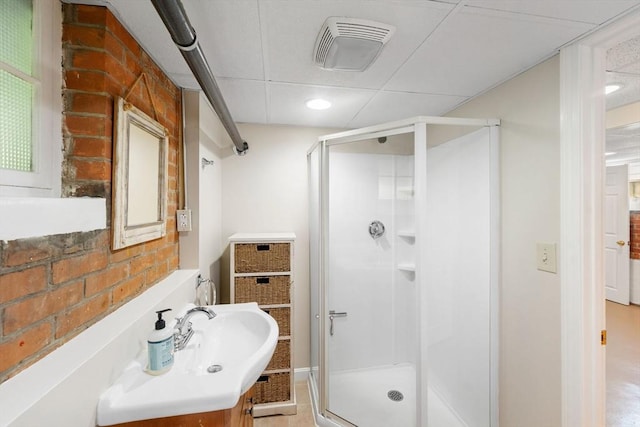 49 Bay View Dr, Shrewsbury, MA 01545 - full bathroom featuring a stall shower, vanity, and recessed lighting