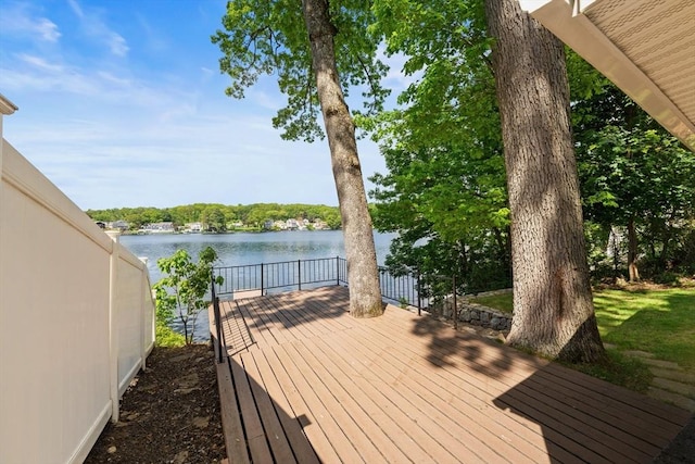 49 Bay View Dr, Shrewsbury, MA 01545 - wooden terrace featuring a water view