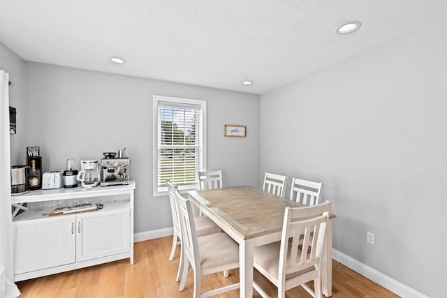 111 Spruce St, Middleboro, MA 02346 - dining room featuring baseboards, light wood-type flooring, and recessed lighting