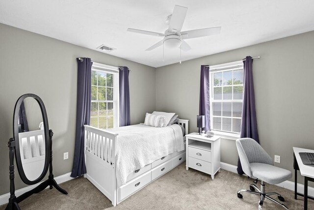 111 Spruce St, Middleboro, MA 02346 - bedroom with light carpet, baseboards, and a ceiling fan
