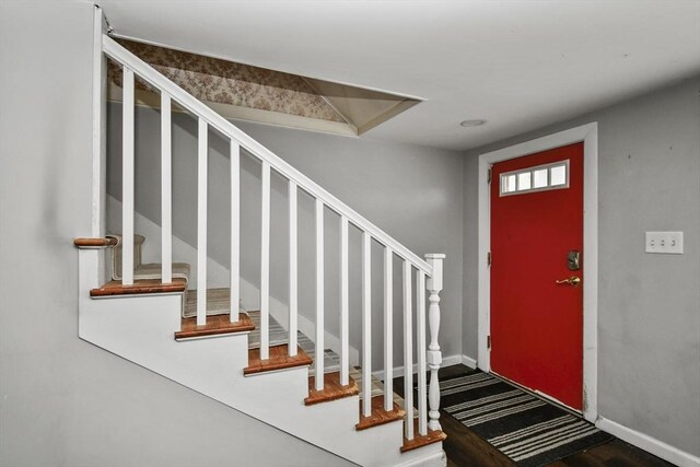 41 Bryant St, Pittsfield, MA 01201 - entrance foyer with baseboards and stairs