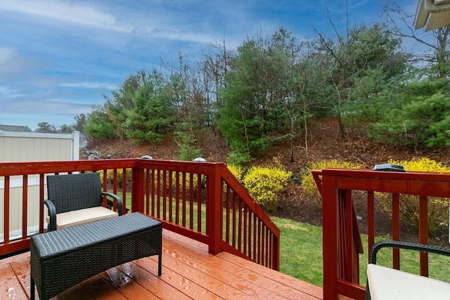 view of wooden deck