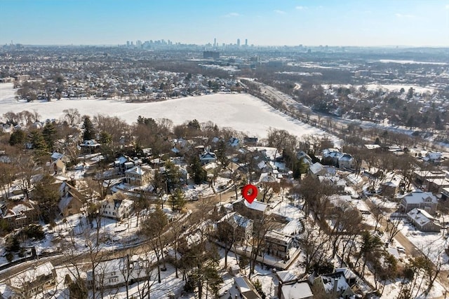 view of snowy aerial view