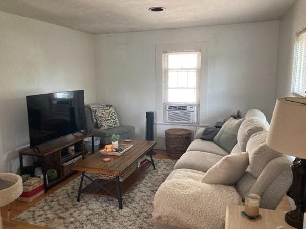 17 Carter Rd, Braintree, MA 02184 - living room featuring cooling unit and wood finished floors