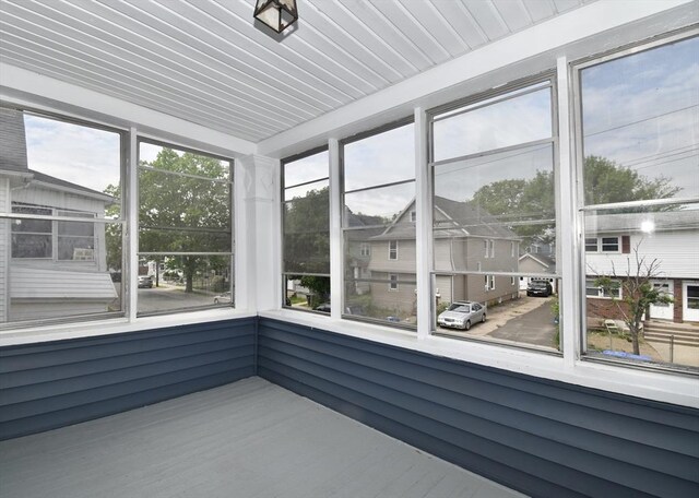view of unfurnished sunroom