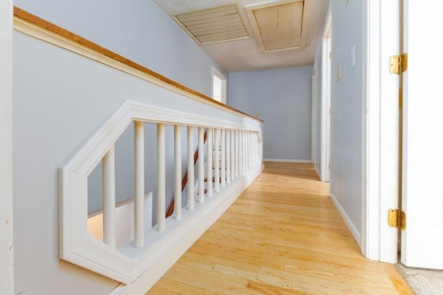 hallway featuring light wood-type flooring