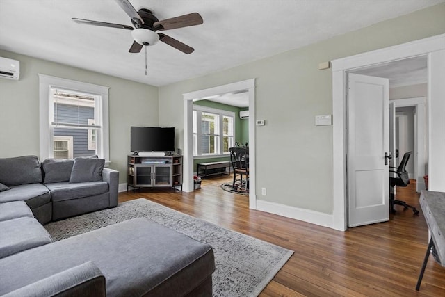 63-65 Brookley Rd Unit 3, Boston, MA 02130 - living room with wood finished floors and ceiling fan