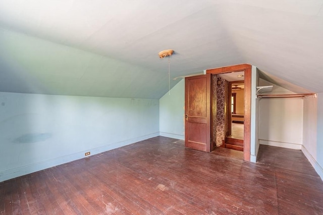 164 Leonard St, Agawam, MA 01001 - additional living space featuring wood-type flooring, baseboards, vaulted ceiling, and radiator heating unit