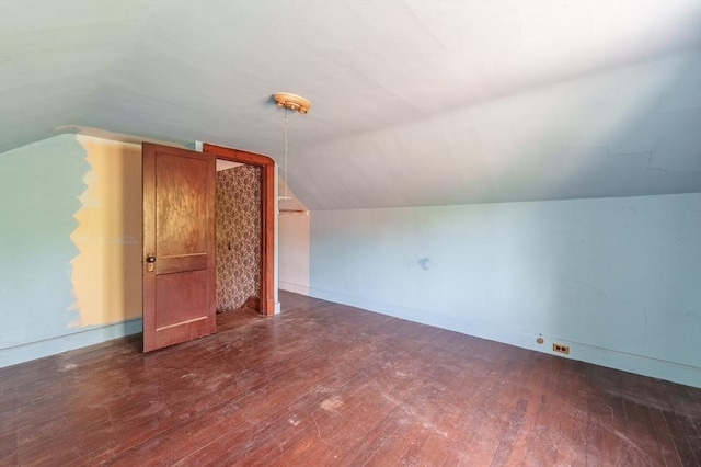 164 Leonard St, Agawam, MA 01001 - additional living space featuring dark wood finished floors, lofted ceiling, and baseboards