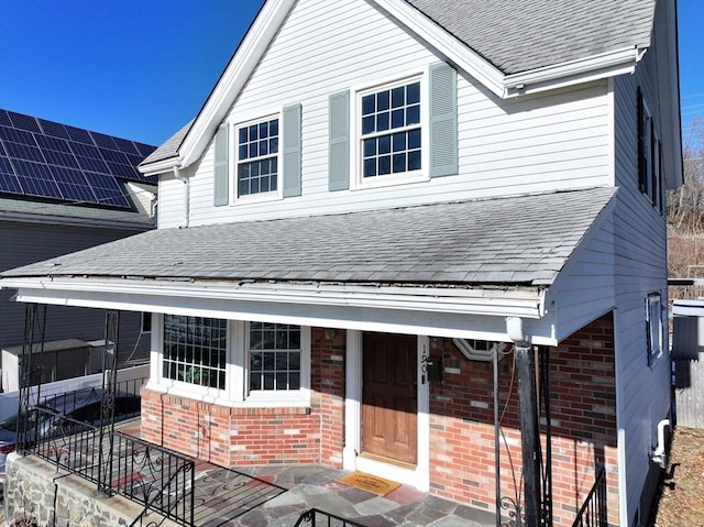 exterior space featuring solar panels