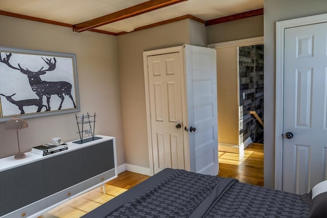 bedroom featuring hardwood / wood-style flooring