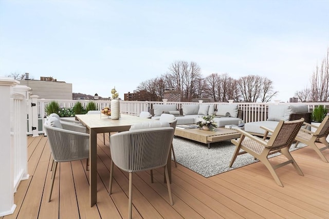 deck with an outdoor hangout area