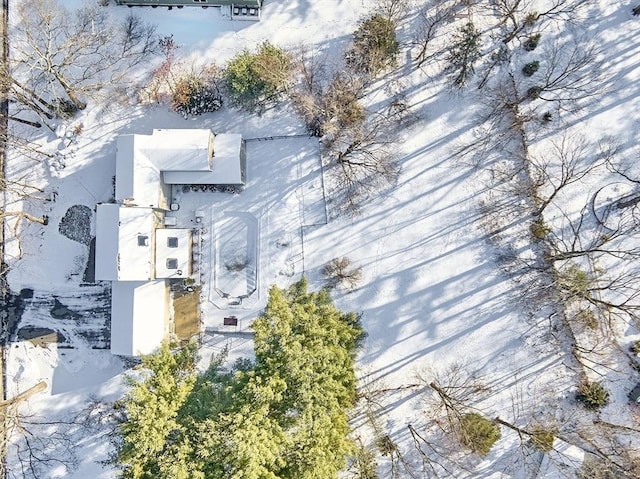 view of snowy aerial view