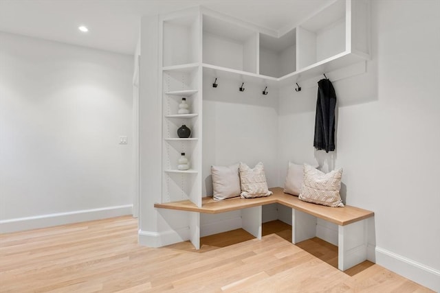 59 Mason Ter Unit 59, Brookline, MA 02446 - mudroom featuring baseboards, light wood-type flooring, and recessed lighting