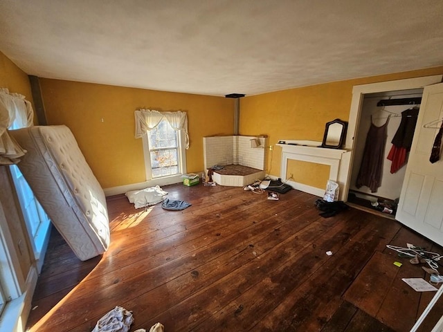 interior space with dark hardwood / wood-style flooring