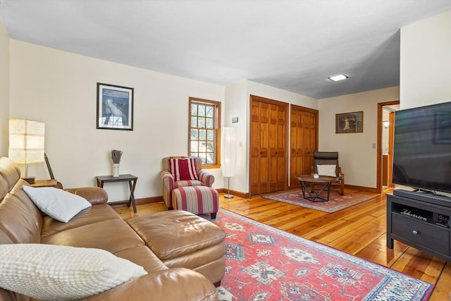 living room featuring hardwood / wood-style flooring