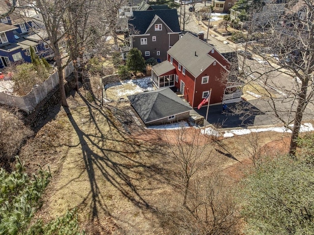 aerial view with a residential view