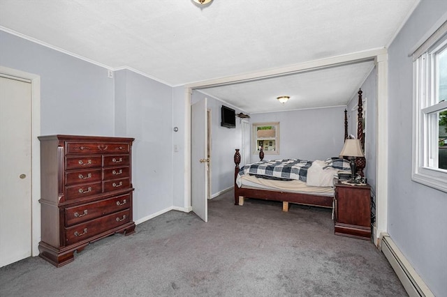 5 Dirlam Cir, Tewksbury, MA 01876 - carpeted bedroom featuring baseboard heating and crown molding