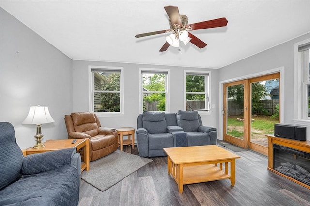5 Dirlam Cir, Tewksbury, MA 01876 - living room with wood finished floors and a ceiling fan