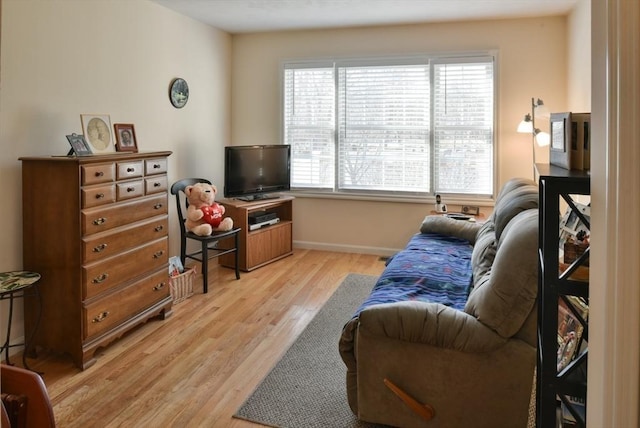 living room featuring light hardwood / wood-style floors