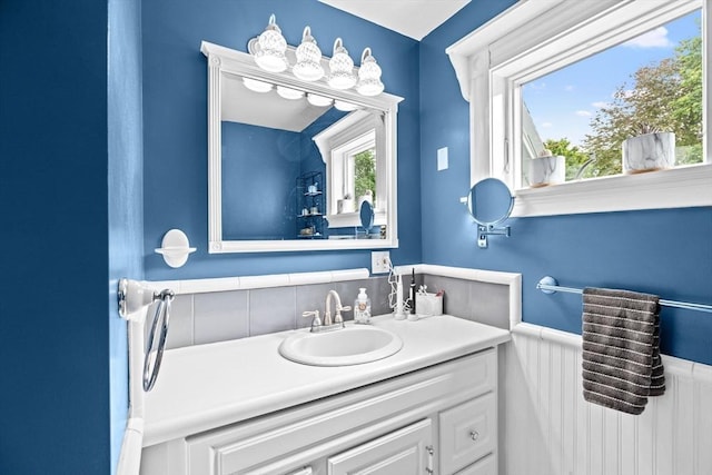 30 Highland St, Abington, MA 02351 - bathroom featuring wainscoting and vanity