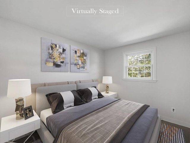 bedroom featuring hardwood / wood-style flooring