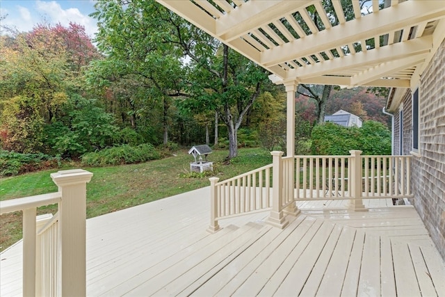 wooden deck with a pergola