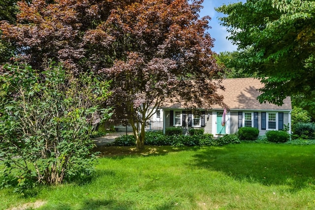 view of front of house with a front lawn