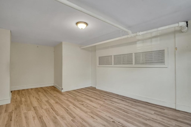 empty room featuring light wood-type flooring