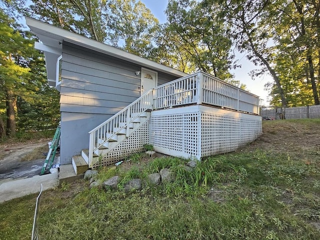 20 Upland Rd, Marlborough, MA 01752 - view of side of property featuring a deck and stairs