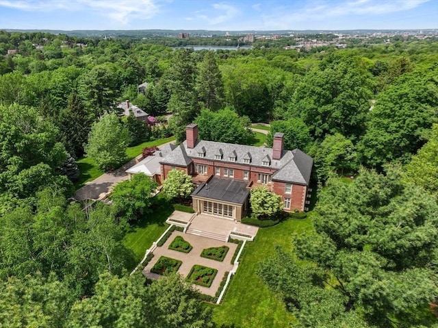 1014 Boylston St, Brookline, MA 02467 - aerial view of property and surrounding area featuring a forest