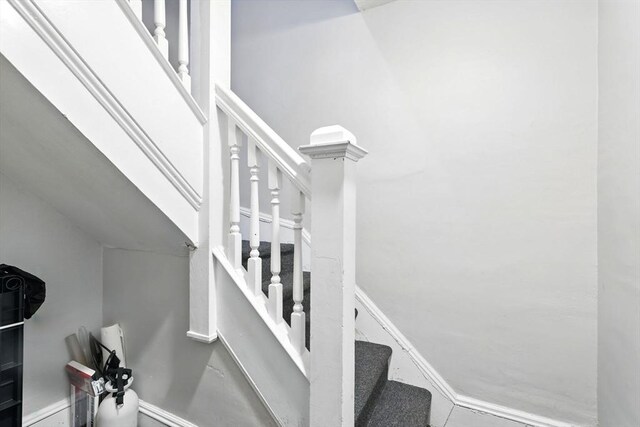 stairs with baseboards