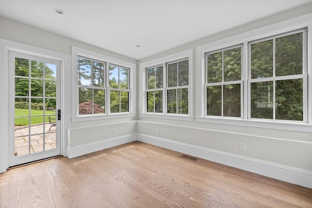 view of unfurnished sunroom