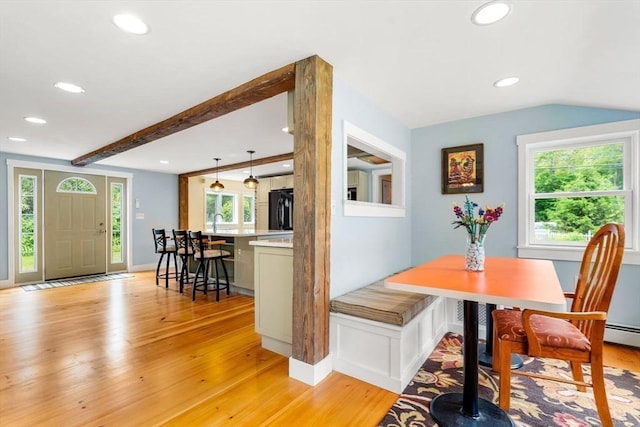 94 Kimball Rd, Amesbury, MA 01931 - dining room featuring light wood-style floors, healthy amount of natural light, and recessed lighting