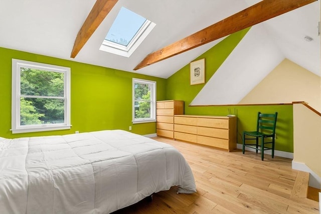 94 Kimball Rd, Amesbury, MA 01931 - bedroom featuring a skylight and wood finished floors