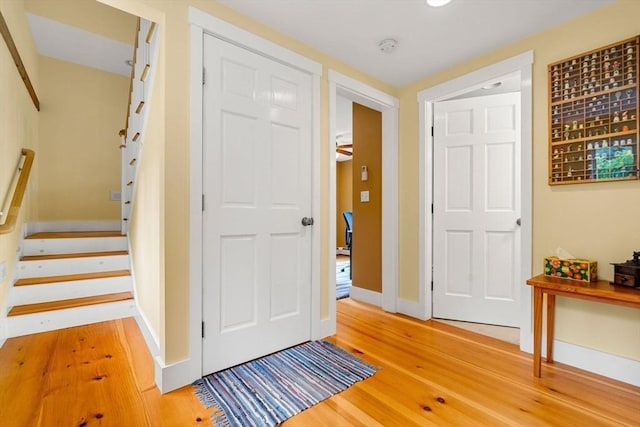 94 Kimball Rd, Amesbury, MA 01931 - entrance foyer featuring light wood-style flooring and stairway