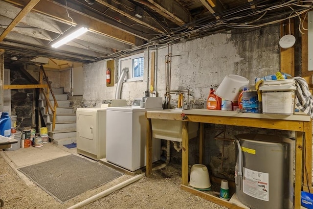 69 Conwell Ave, Somerville, MA 02144 - basement featuring washing machine and clothes dryer and stairs