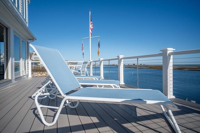 18 Wendy Way, Dennis, MA 02670 - dock area featuring a water view and a balcony