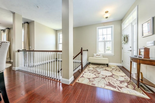 16 Twin Oaks Dr Unit 732, Mashpee, MA 02649 - interior space with baseboards, an upstairs landing, and hardwood / wood-style flooring