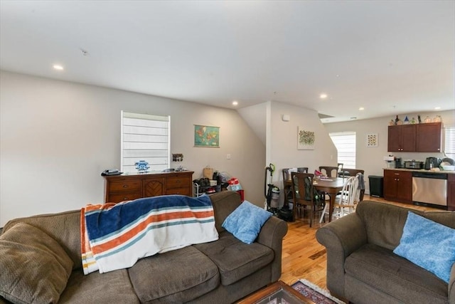 54 Primrose St Unit 3, Haverhill, MA 01830 - living room with recessed lighting and light wood-style floors