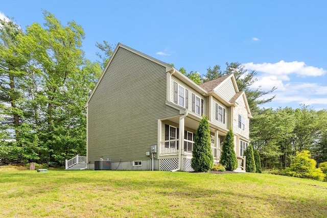 3 Chad Ln, Sterling, MA 01564 - view of side of property featuring a yard and central air condition unit