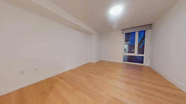 spare room featuring wood-type flooring