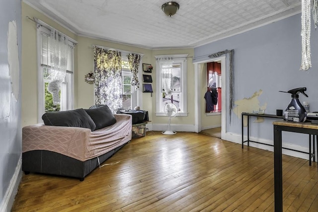 77-79 Grenada Ter, Springfield, MA 01108 - sitting room featuring hardwood / wood-style flooring, ornamental molding, and baseboards