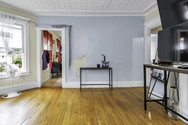 77-79 Grenada Ter, Springfield, MA 01108 - living room featuring ornamental molding, baseboards, and wood-type flooring