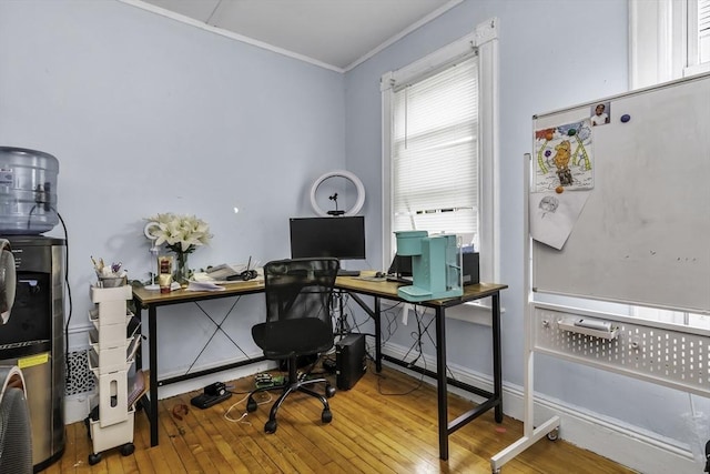 77-79 Grenada Ter, Springfield, MA 01108 - office area with ornamental molding and hardwood / wood-style flooring