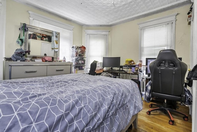 77-79 Grenada Ter, Springfield, MA 01108 - bedroom with hardwood / wood-style flooring, an ornate ceiling, and a desk