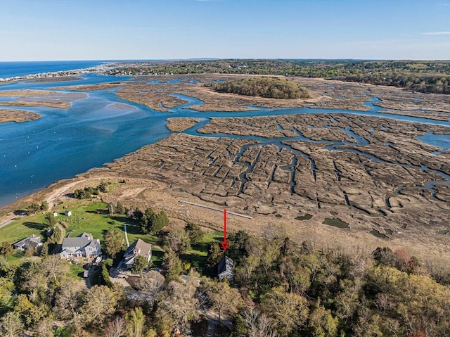 aerial overview of property's location featuring a large body of water