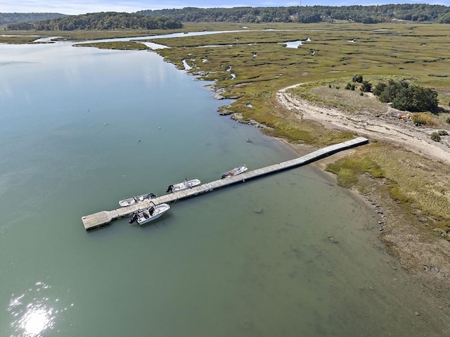aerial view of a nearby body of water