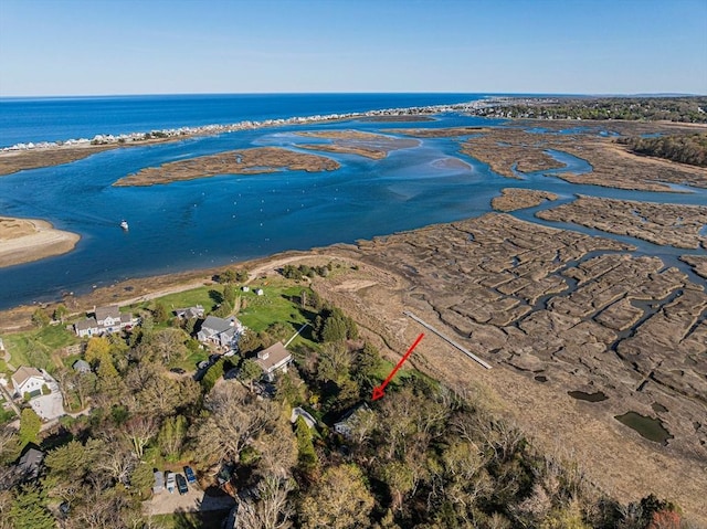aerial overview of property's location featuring a large body of water