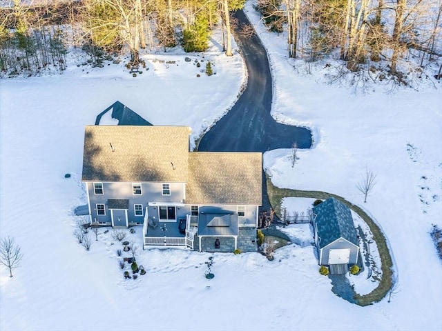 view of snowy aerial view